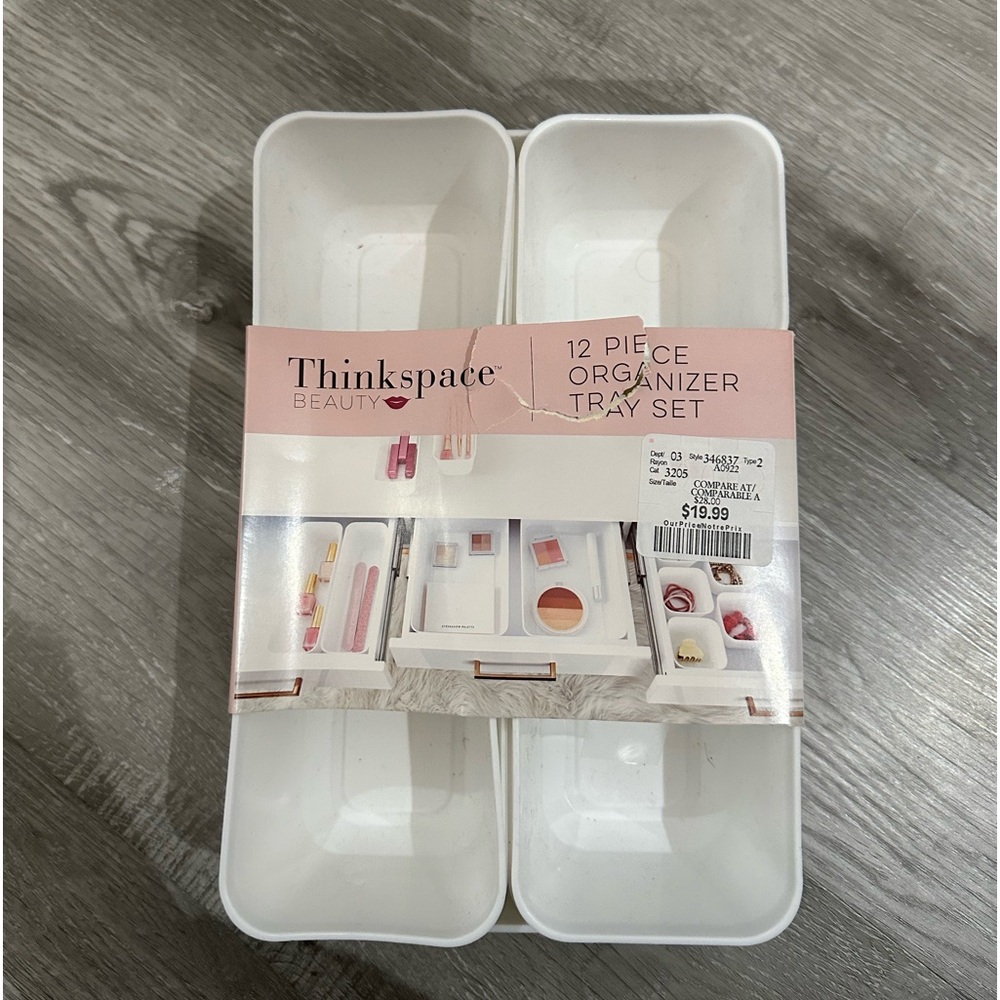Drawer organizer tray set, 12 piece